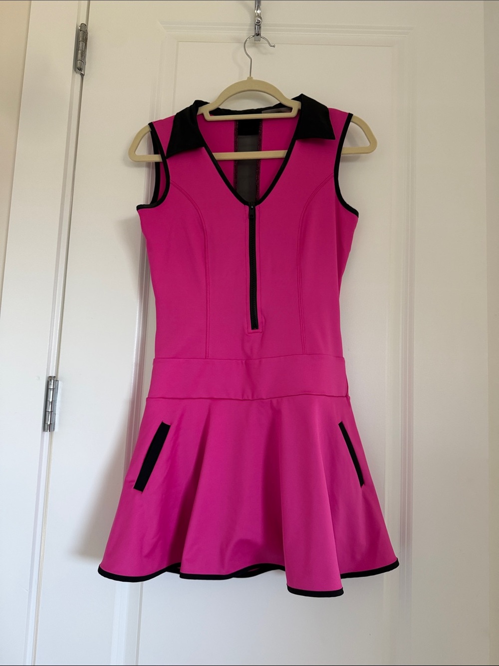 Women’s Sleeveless Pink Golf/Tennis Fit-and-Flare Dress